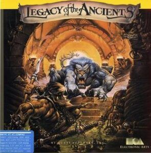 Game box cover for Legacy of the Ancients on the Commodore 64